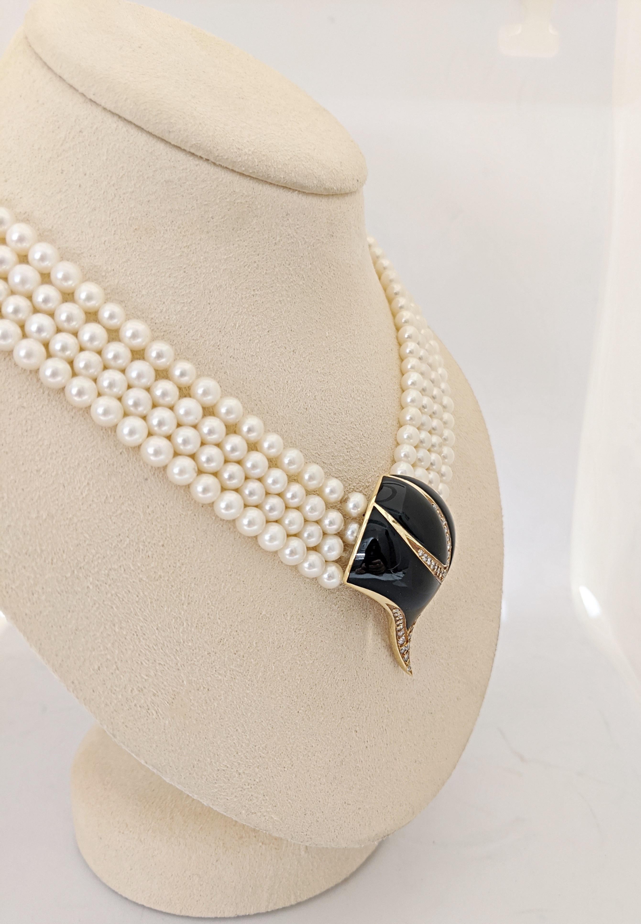 multi strand black pearl necklace