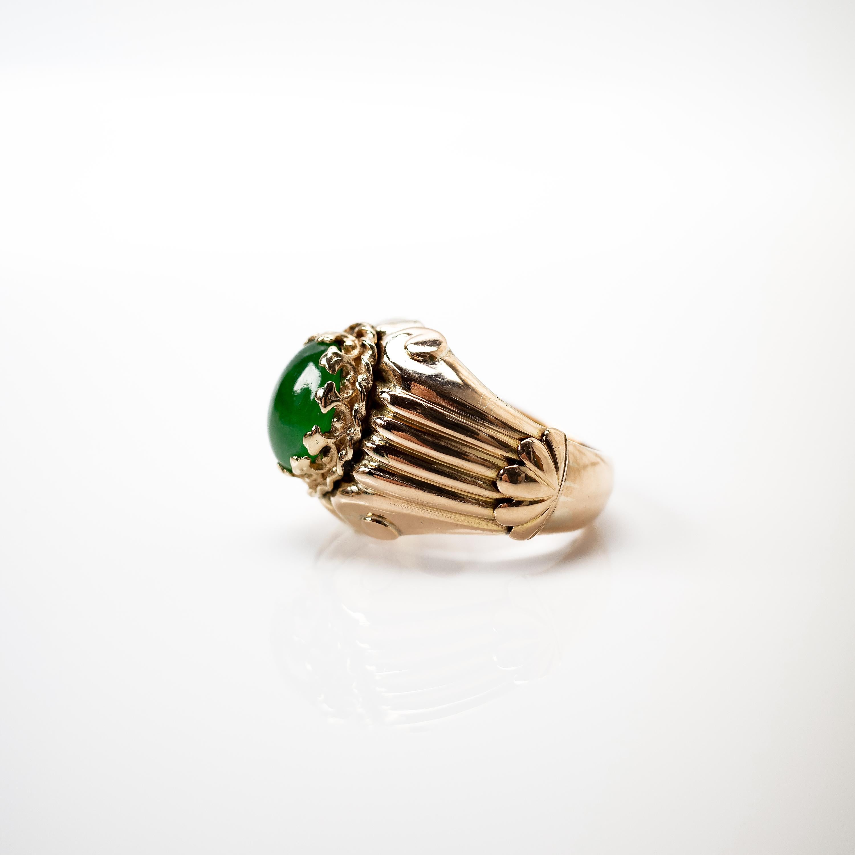 Imperial Jade Ring in Regal Coronet Setting  2