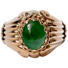 Imperial Jade Ring in Regal Coronet Setting