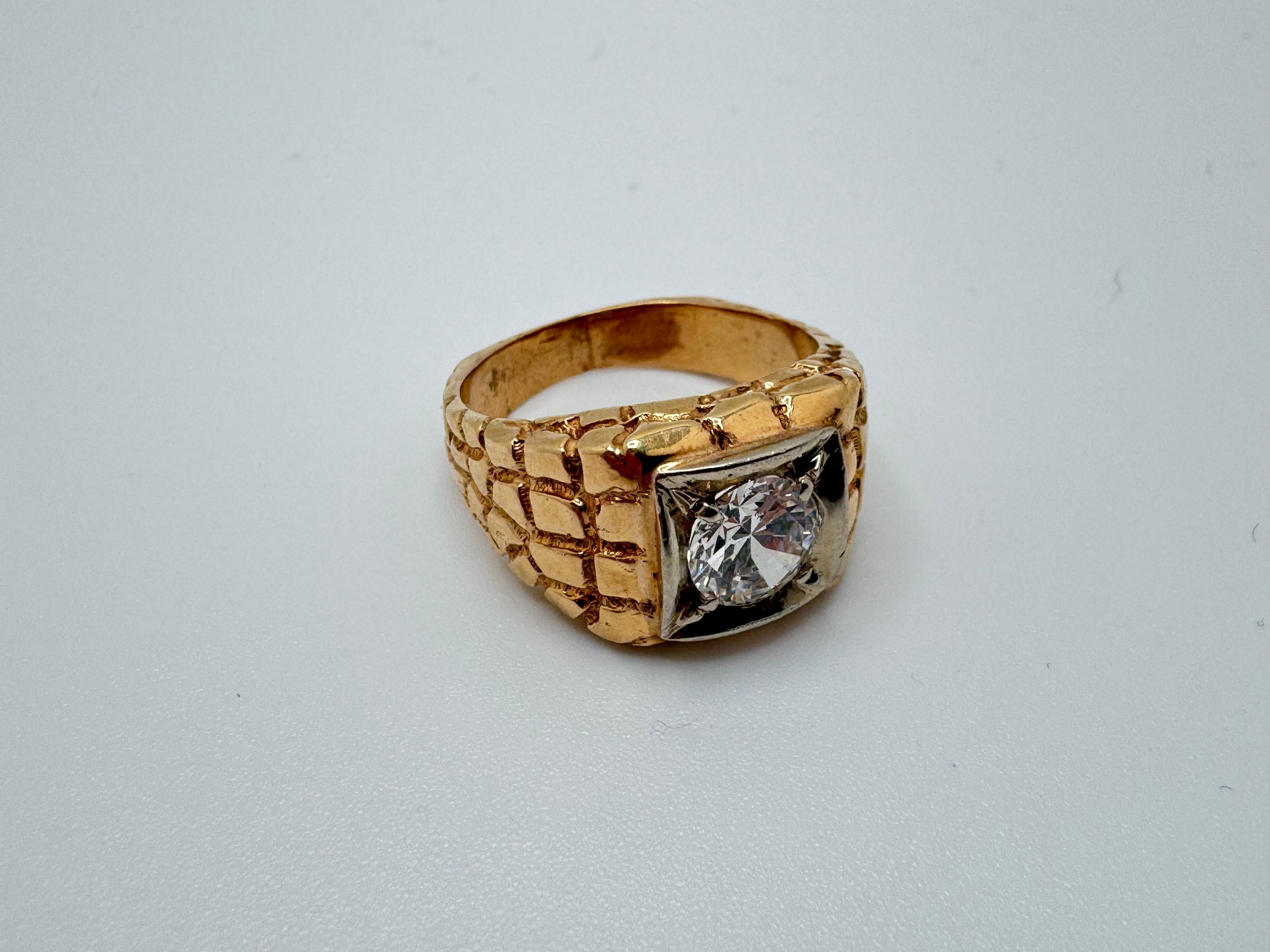 Anello con pepita retrò in Renzite in oro 14K In condizioni buone in vendita a Palm Desert, CA