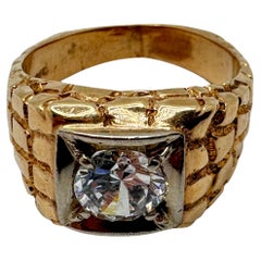 Anello con pepita retrò in Renzite in oro 14K