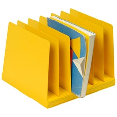 Retro Office File Organizer, Refinished in Yellow Ochre