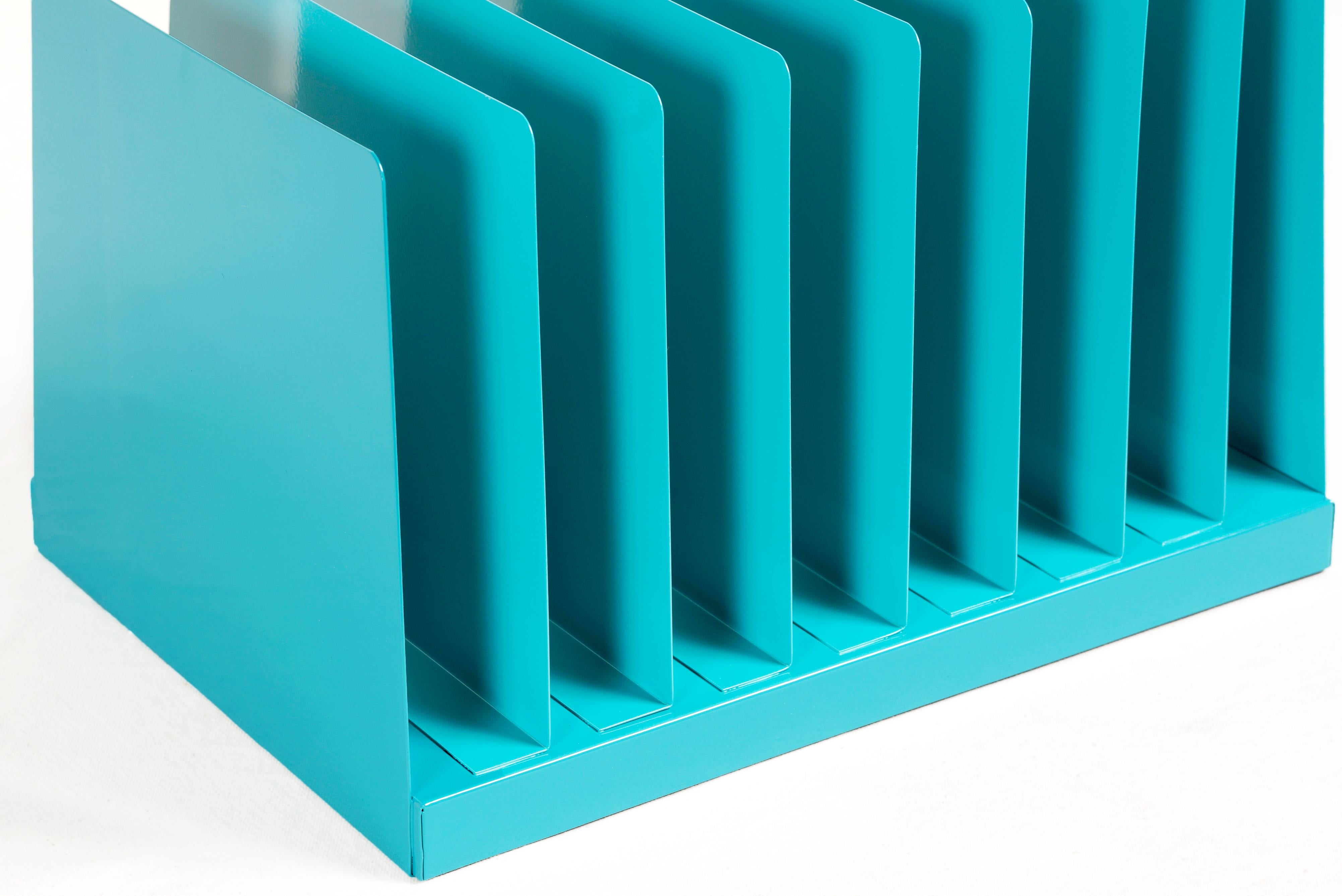 turquoise magazine holder