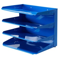Vintage Office Mail Organizer, Refinished in Blue