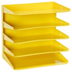 Vintage Office Mail Organizer, Refinished in Yellow
