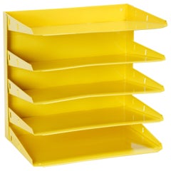 Retro Office Mail Organizer, Refinished in Yellow