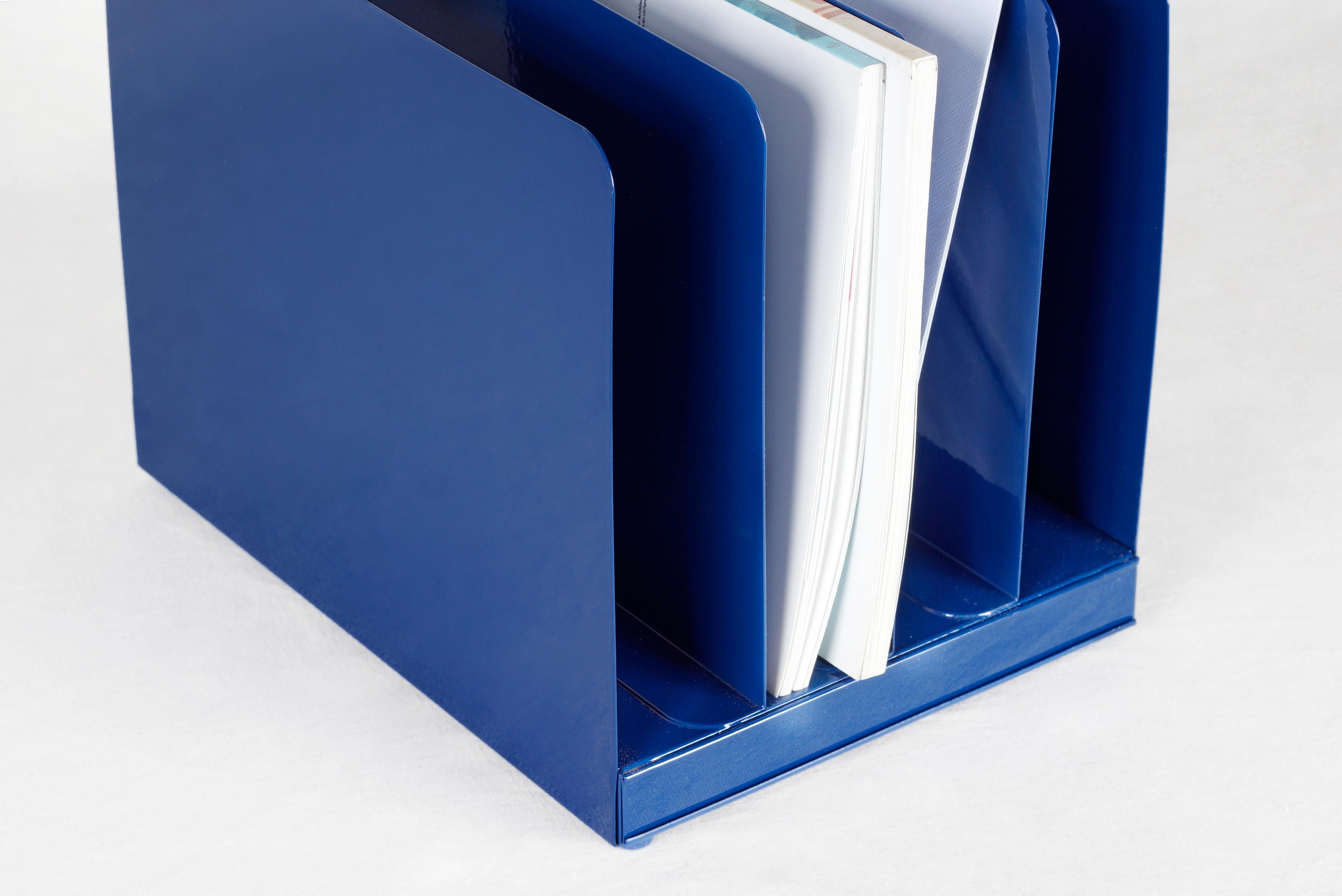 Mid-Century Modern Retro Office Memo/ Mail Organizer Refinished in Midnight Blue