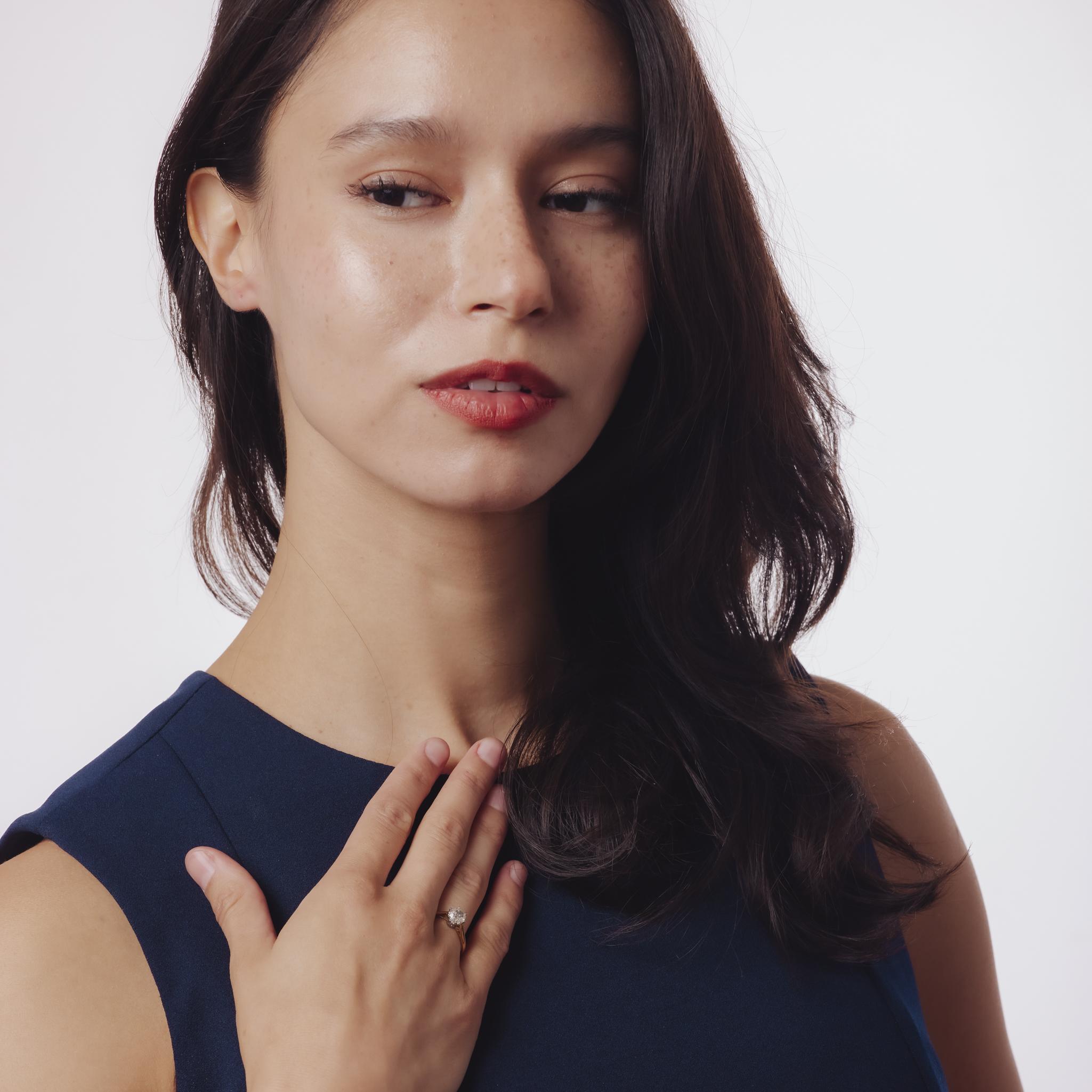 Retro alter Minenschliff 18k Gelbgold Solitär Verlobungsring im Angebot 1