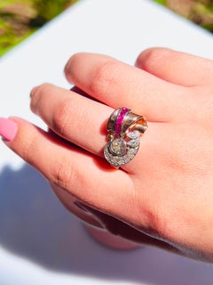 Retro Old Mine Cut Diamond Ring, 0.65cttw, Size 9.5