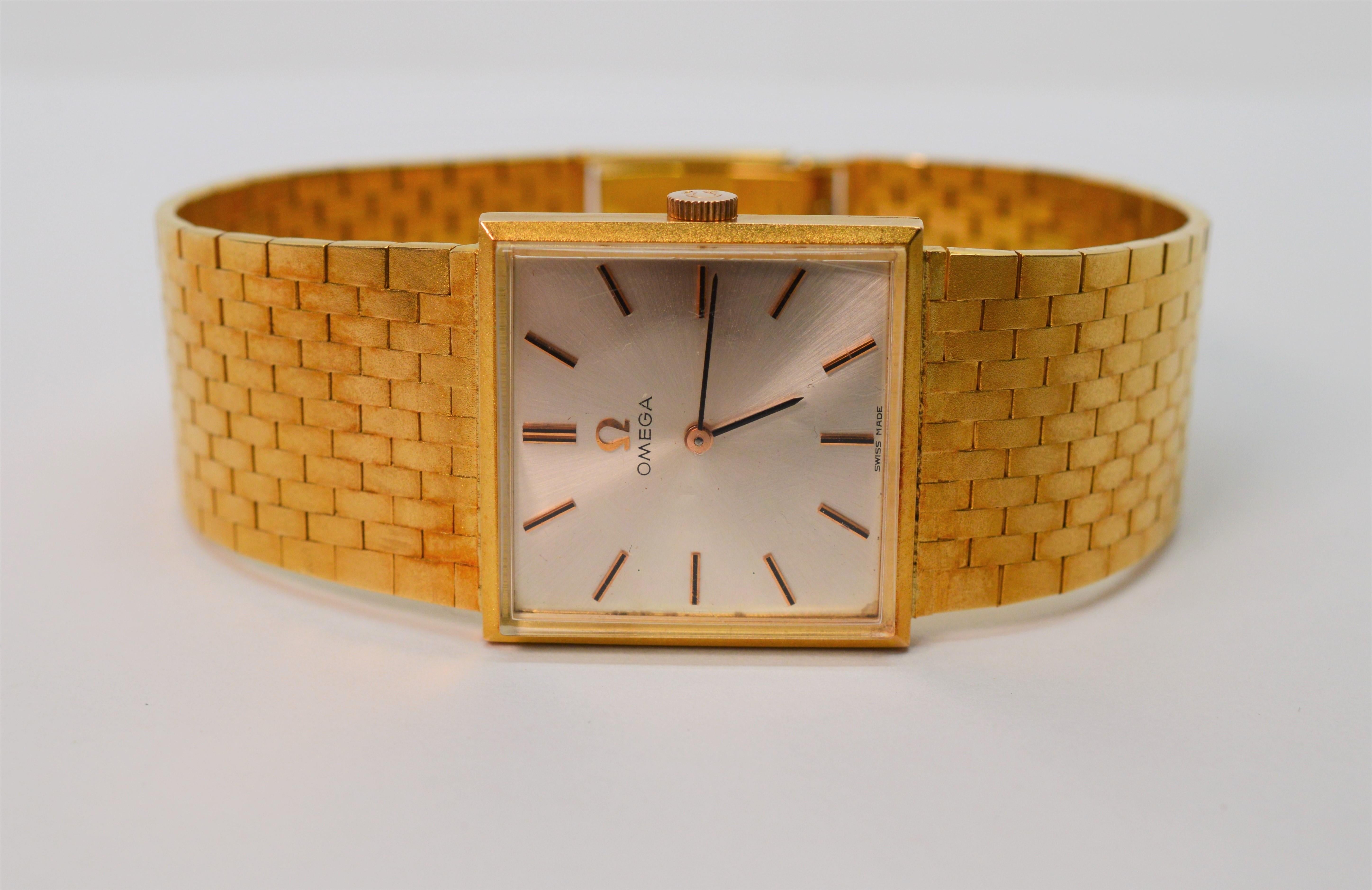 Retro Omega Gold Dress Wristwatch For Sale 4