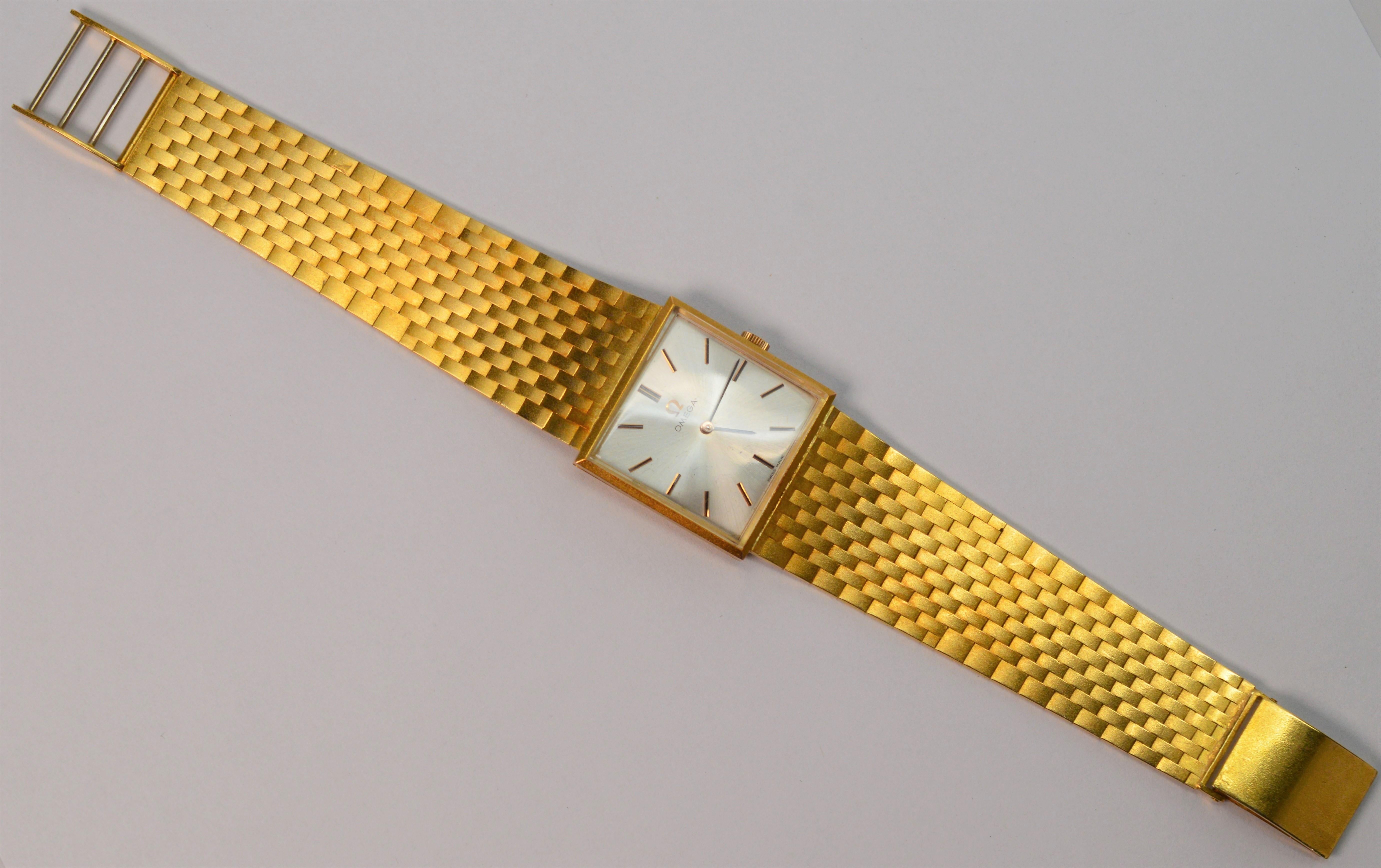 Retro Omega Gold Dress Wristwatch For Sale 1