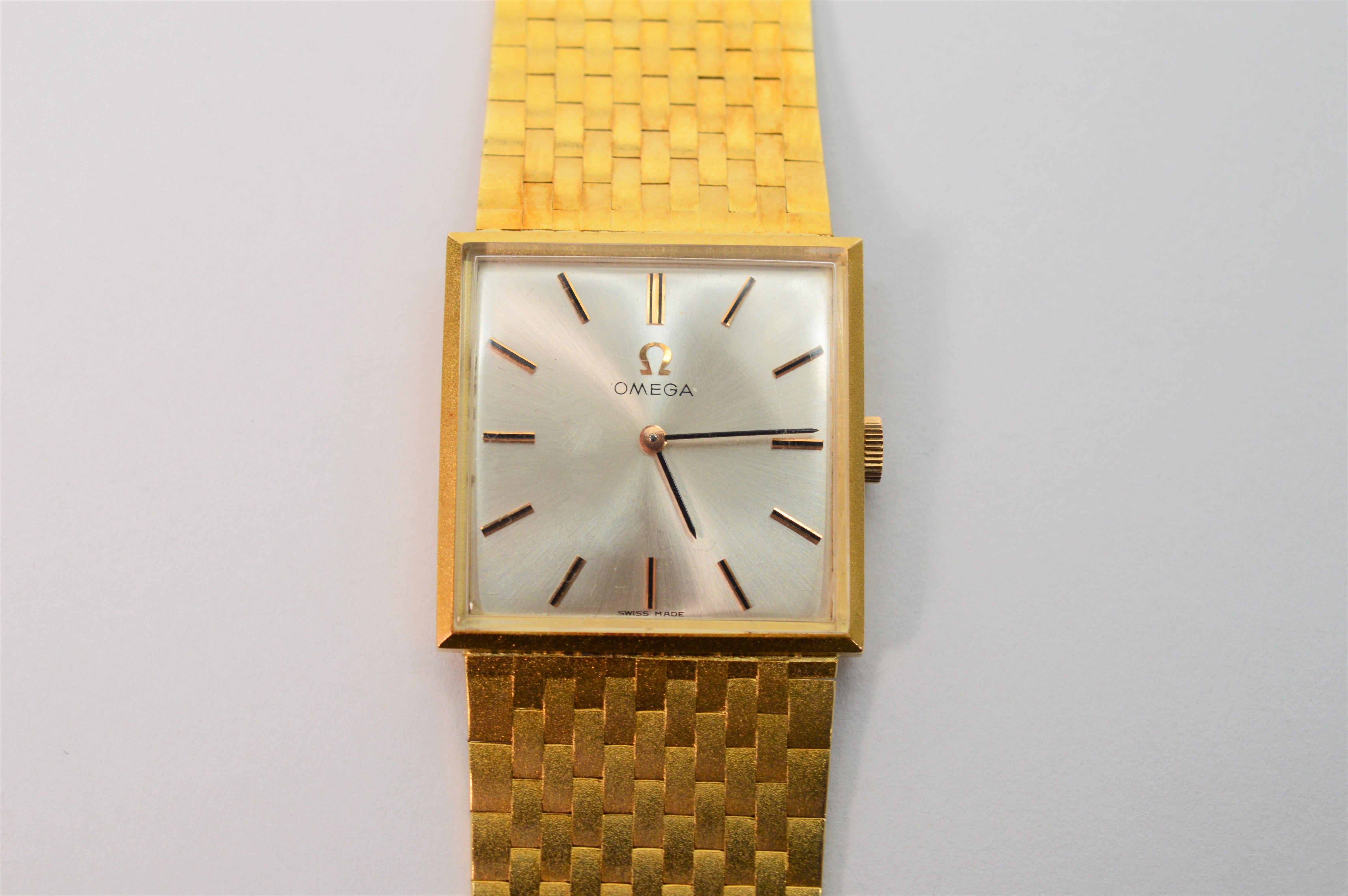 Retro Omega Gold Dress Wristwatch For Sale 2