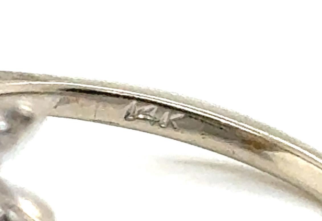 Women's Retro Opal Diamond Cocktail Ring .30ct Antique Original 1960's 14K White Gold For Sale