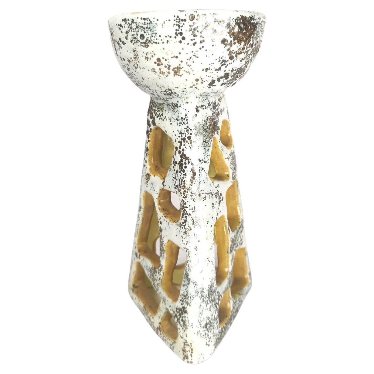 Large MidCentury Ceramic Torchere, Floor Candle Holder by Viktor