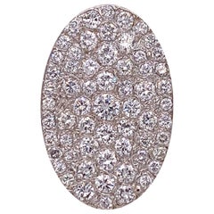 Vintage Pave Diamond 14 Karat Two-Tone Gold Ribbed Statement Ring