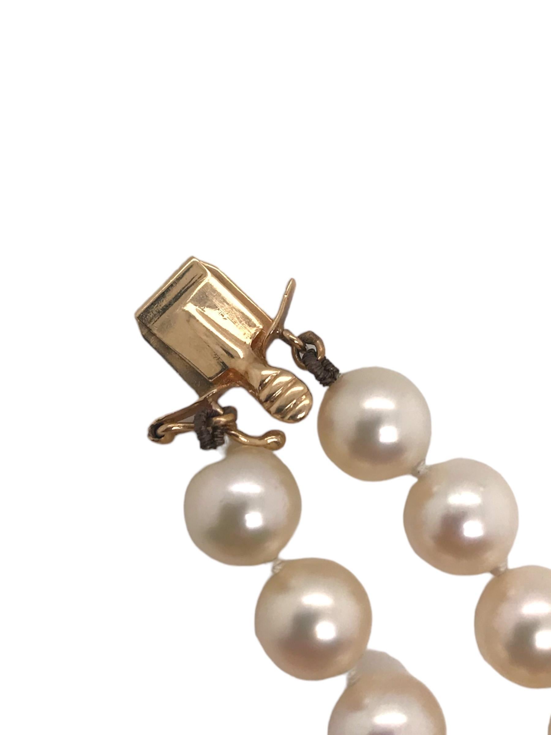 Retro Pearl Diamond Necklace 2 Carats For Sale 7