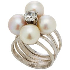 Vintage Pearl Diamond Ring