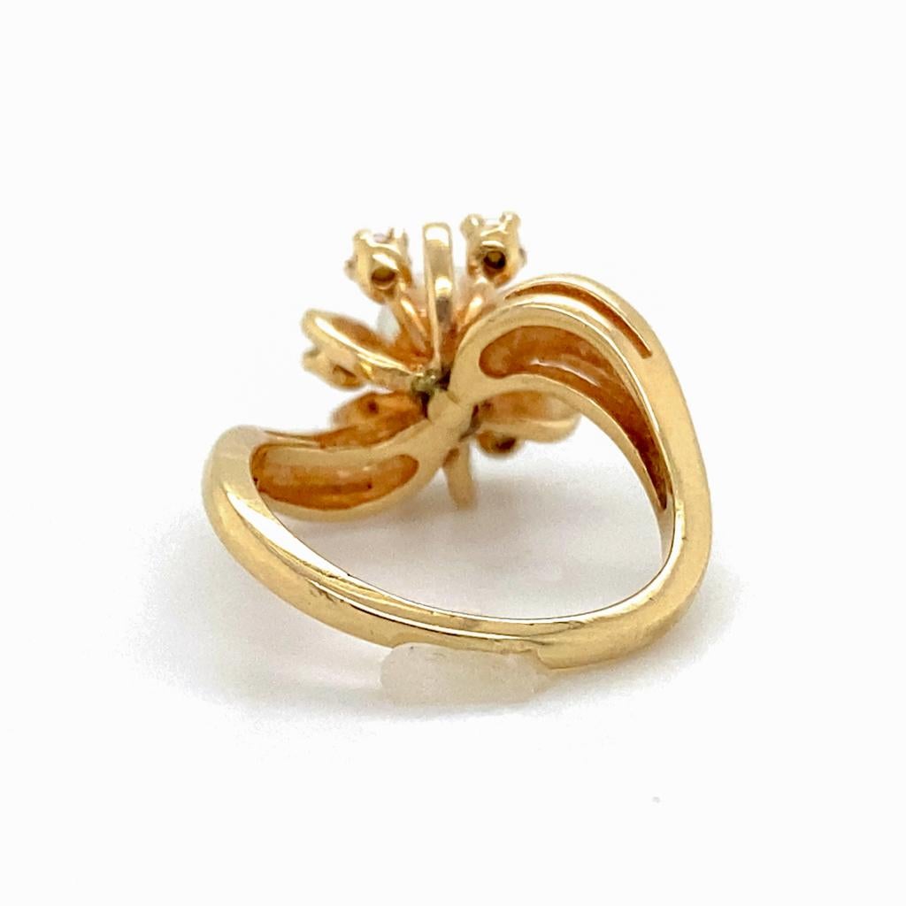 Bague rétro Spoutnik en or jaune 14 carats, Vintage 1950s Space Theme Statement Bon état - En vente à Austin, TX