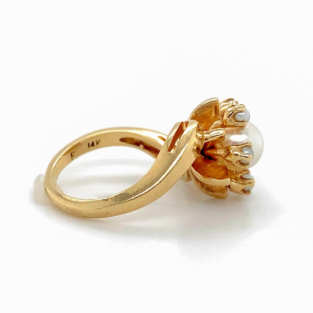 Bague rétro Spoutnik en or jaune 14 carats, Vintage 1950s Space Theme Statement Pour femmes en vente