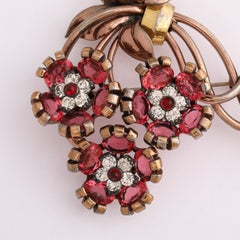 Retro Pennino Sterling Silver Ruby Brooch by Pennino