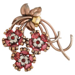 Vintage Pennino Sterling Silver Ruby Brooch by Pennino
