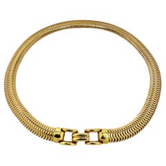 Vintage Period Cartier Snake Link Choker Necklace in 14k Yellow Gold