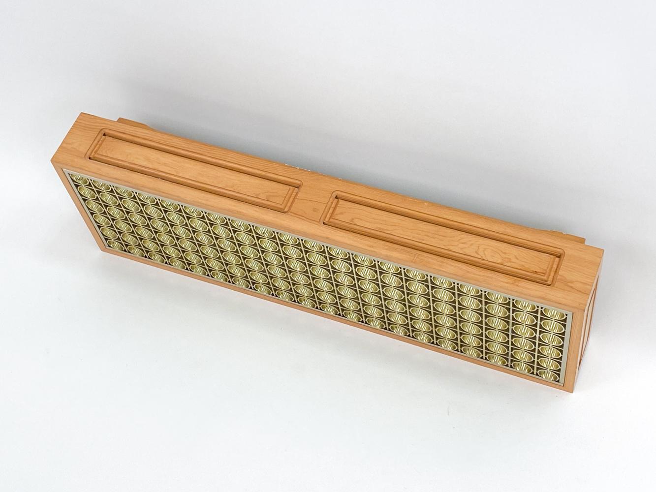 European Retro Pine Flush-Mount Linear Ceiling Light in the Style of Paavo Tynell