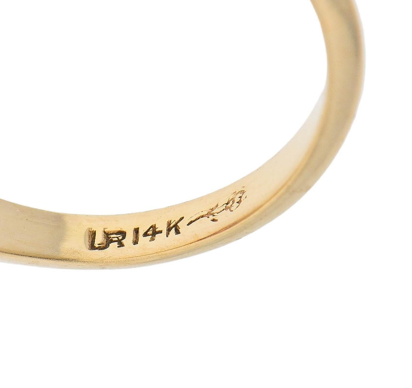 Anello aureola retrò in oro giallo 14 carati con zaffiro rosa e opale in vendita 4