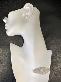 Retro Platinum 4 Carat Natural Old Euro Round White Diamond Brooche, circa 1975