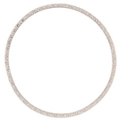 Retro Platinum Diamond Bangle