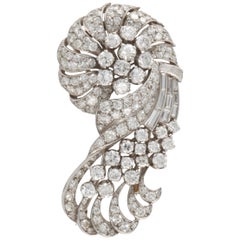 Broche Retro Remolino de Diamantes en Platino