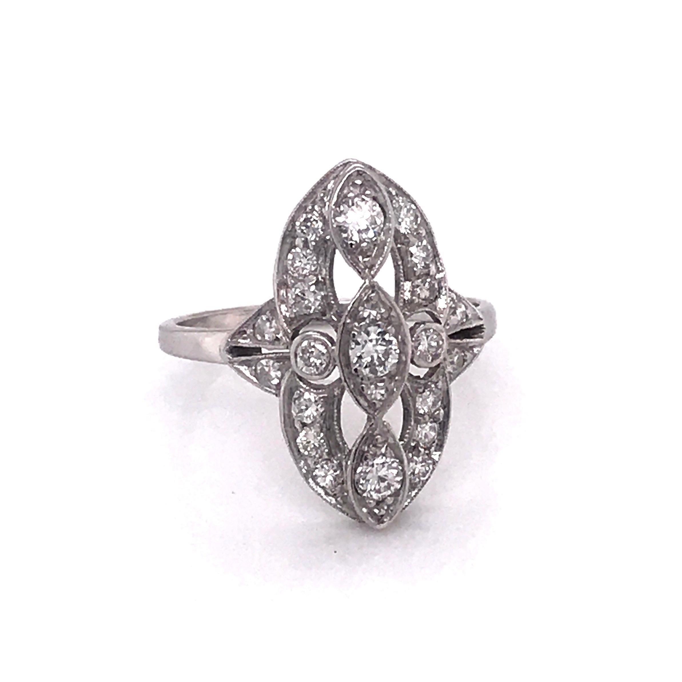 Perfect for any occasion!

Dating back to the 1940’s - 1950’s. This beautiful ring features 1/2 Carat of stunning round diamonds. Perfect proportions to wear on your right hand as an every day accessory.

Finger Size: 7 1/2

Complementary Sizing