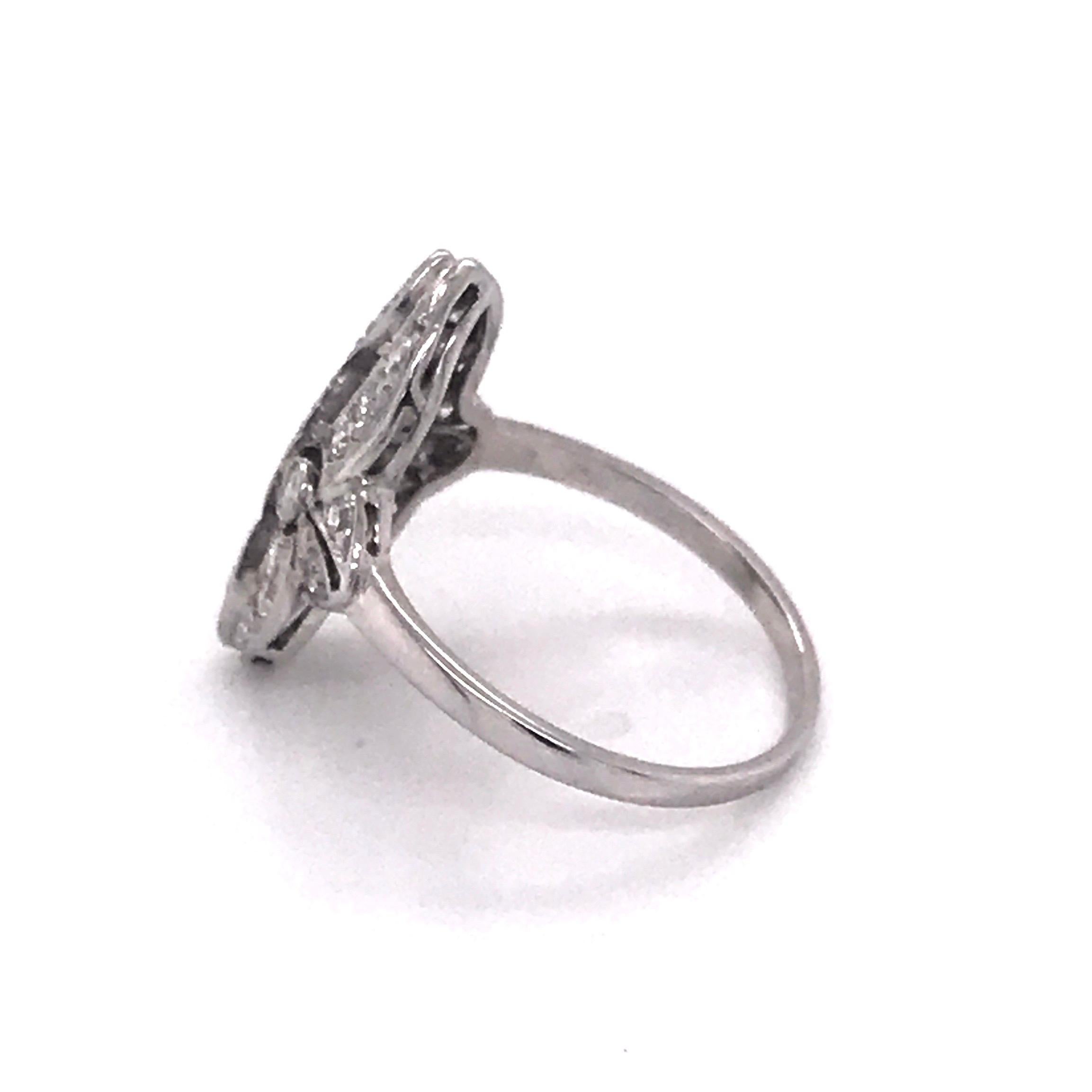 Retro Platinum Diamond Cocktail Ring 1/2 Carat In Excellent Condition In Montgomery, AL