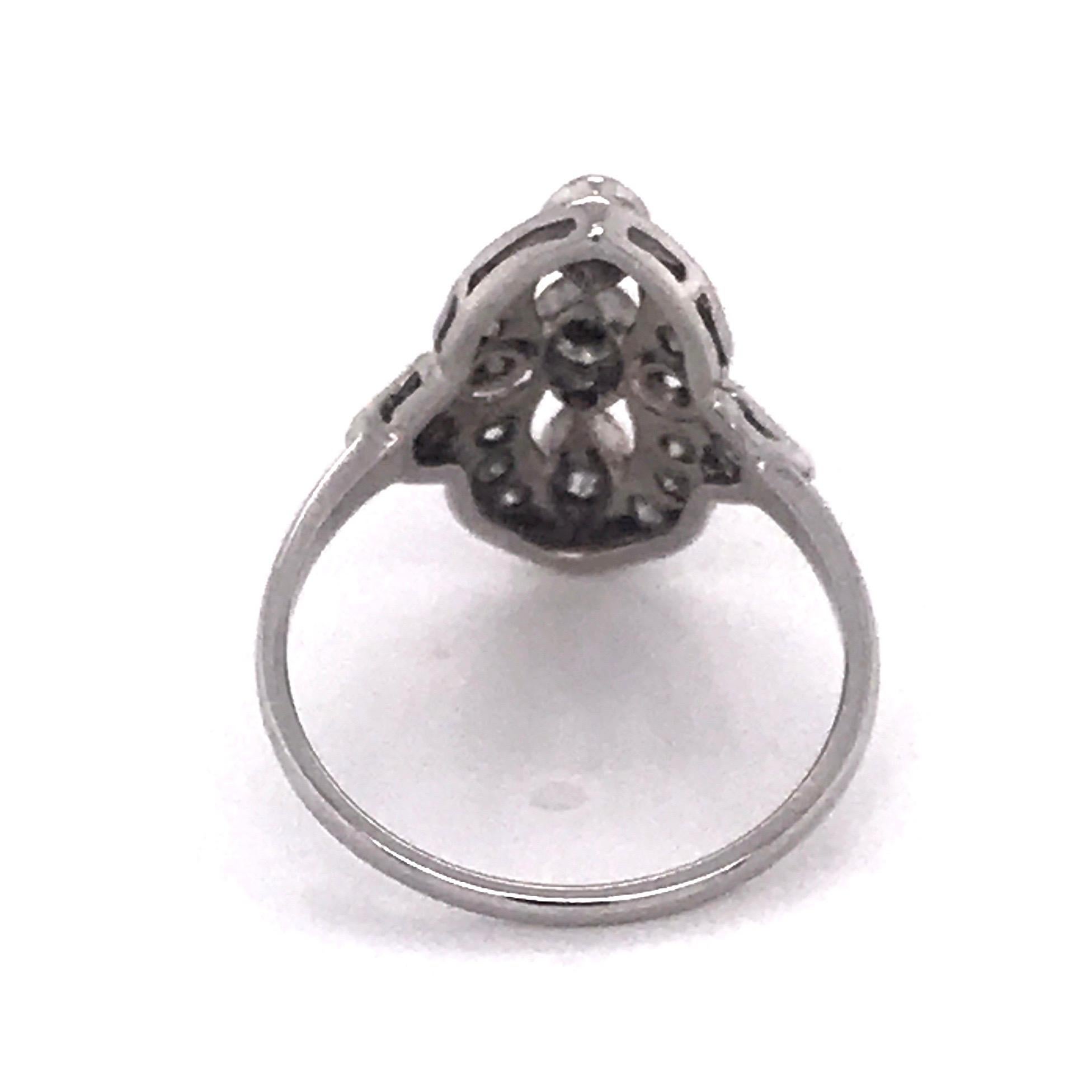 Women's Retro Platinum Diamond Cocktail Ring 1/2 Carat