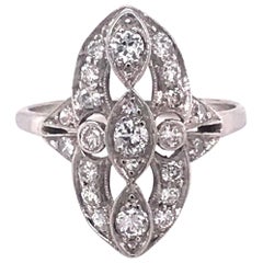 Vintage Platinum Diamond Cocktail Ring 1/2 Carat