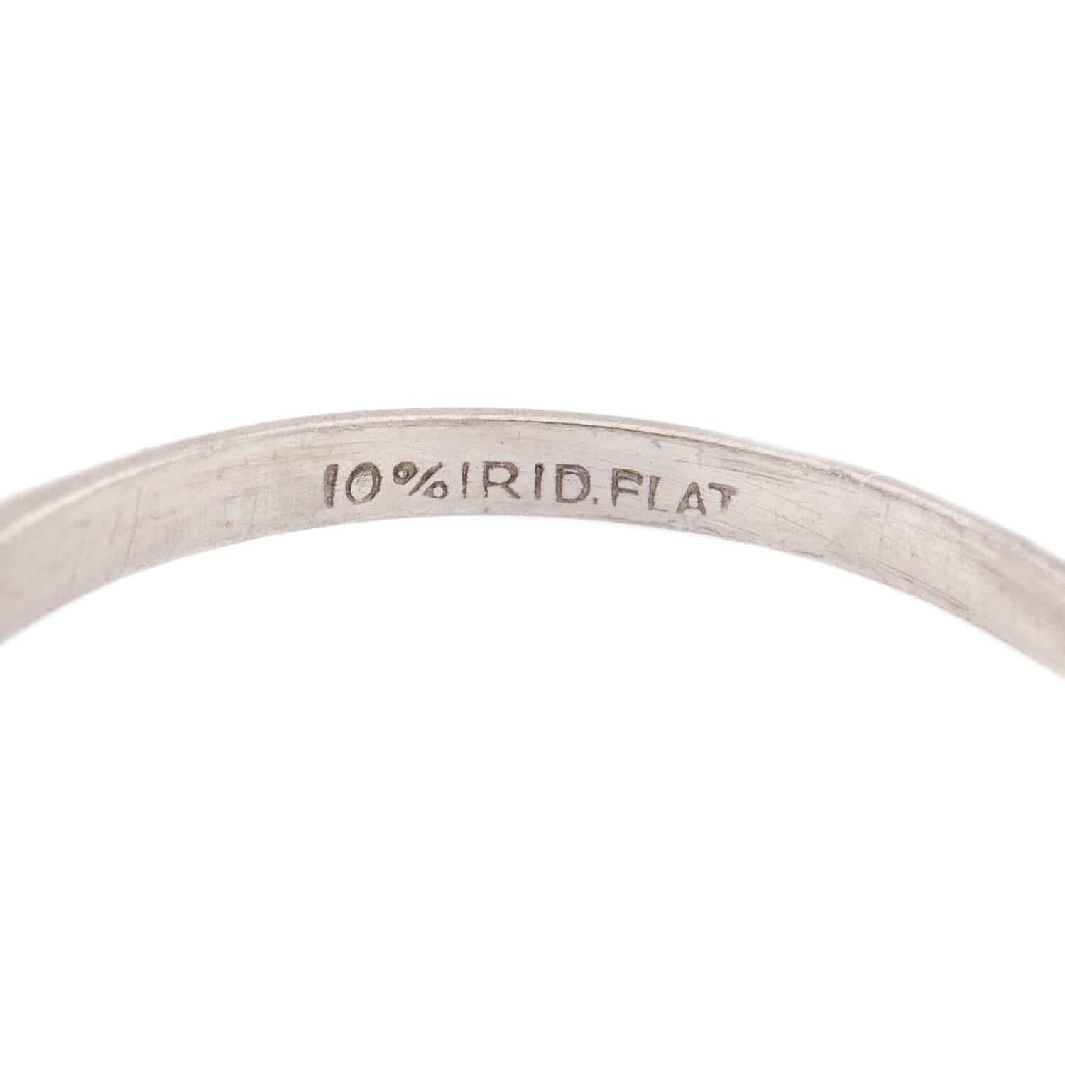 Donna Anello di fidanzamento in platino retrò con diamante da 0,90 carati in vendita
