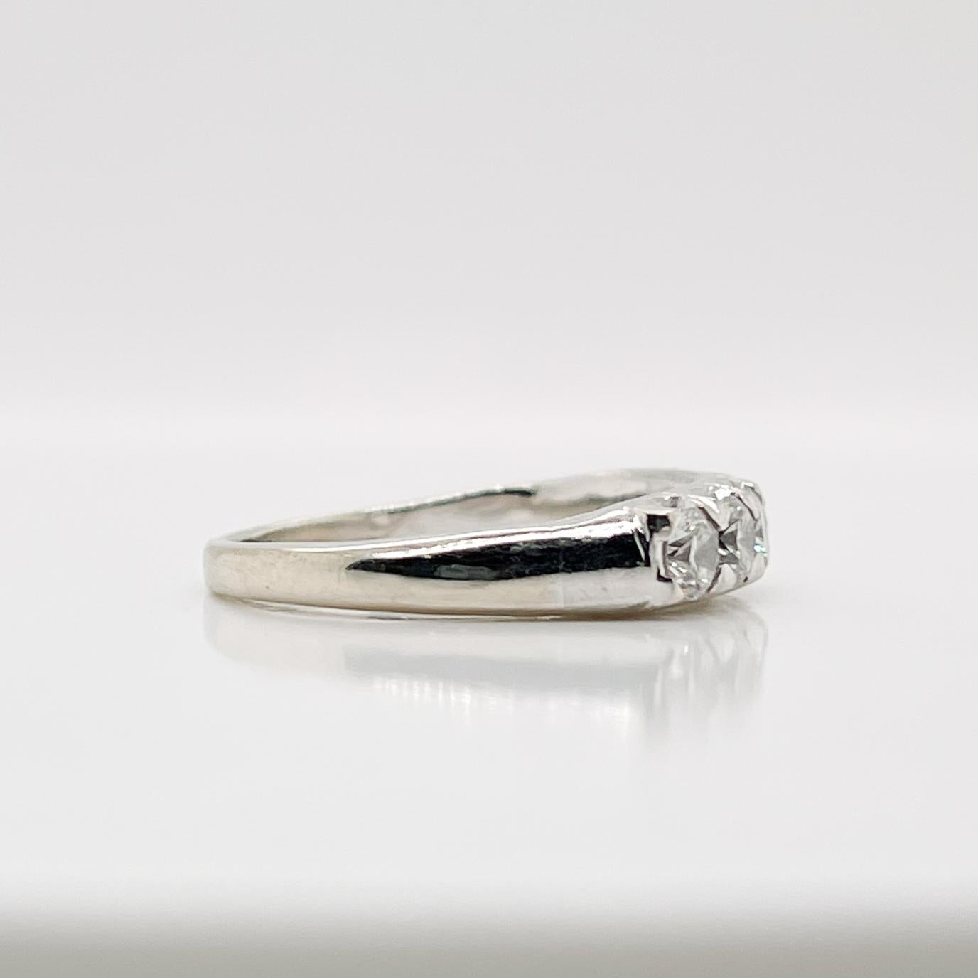 Sechs-Stein-Ring aus Platin und Diamanten im Angebot 2