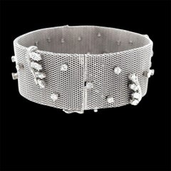 Retro Platinum Fabric Bracelet with 7.50 cttw Diamonds