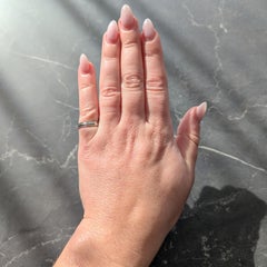 Retro Platinum Vintage Milgrain Wedding Band Ring