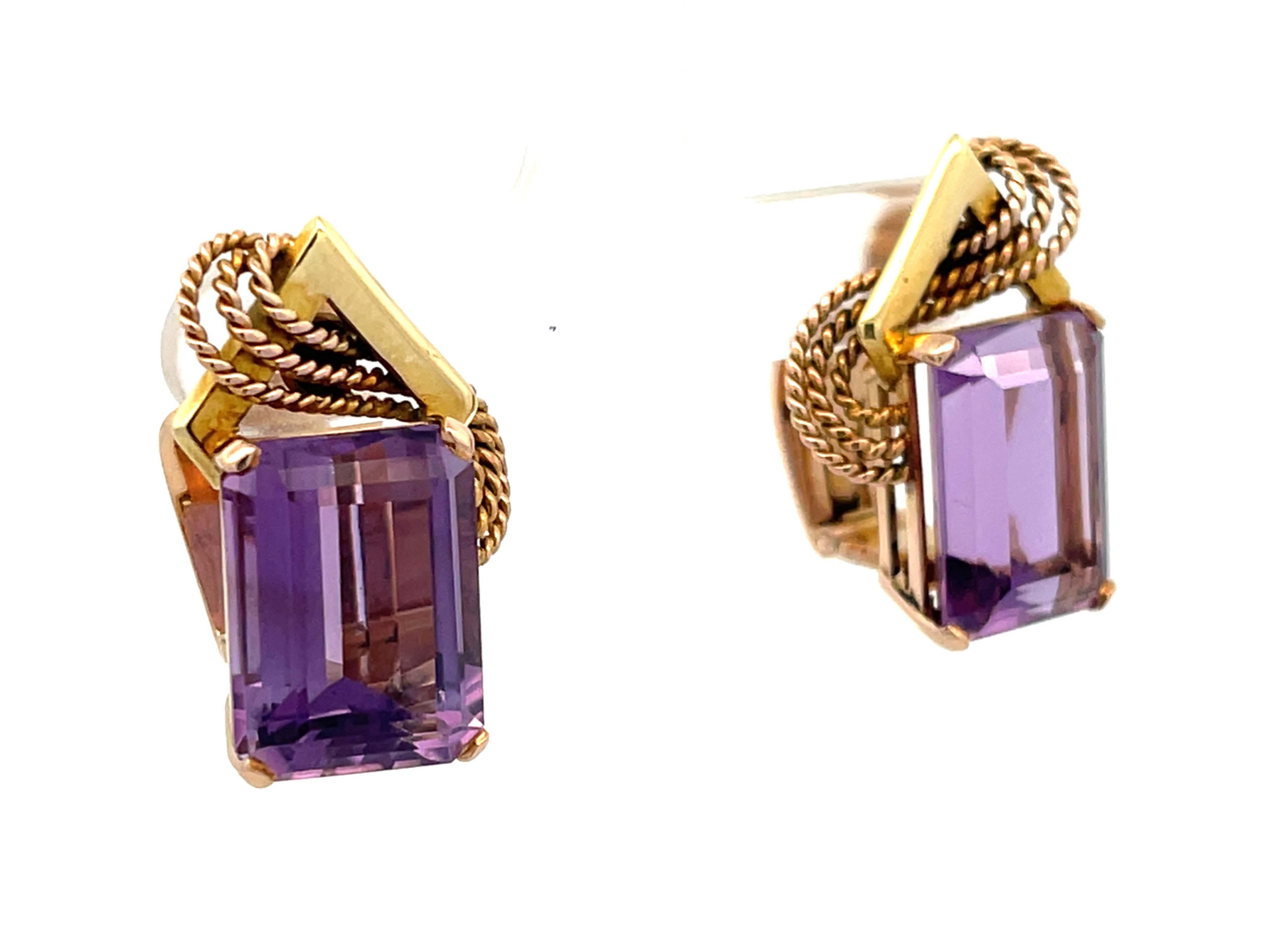 amethyst clip earrings