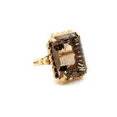 1940 Quartz Fumé Gold Ring