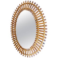 Retro Rattan Mirror