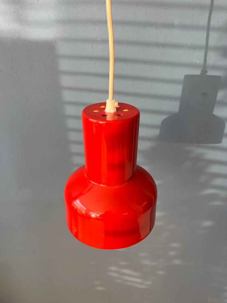 Retro Red Metal Space Age Pendant Light, 1970s In Excellent Condition For Sale In ROTTERDAM, ZH