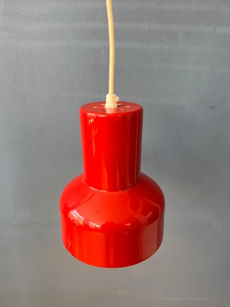 Retro Red Metal Space Age Pendant Light, 1970s For Sale 1
