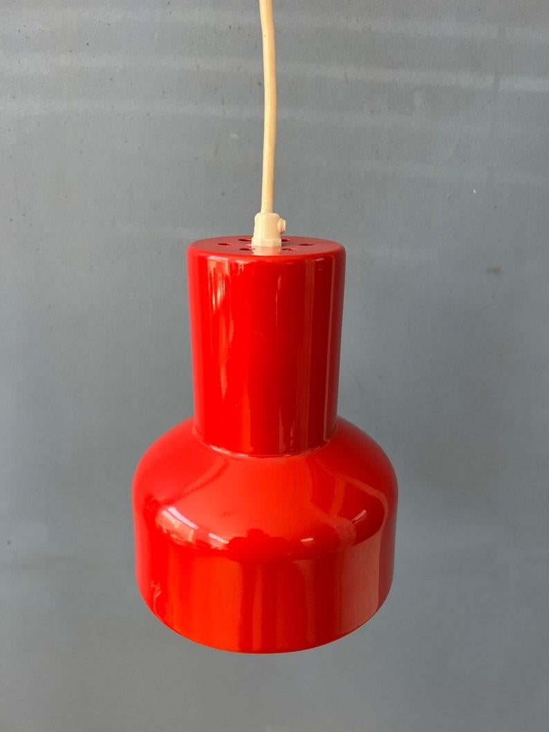 Retro Red Metal Space Age Pendant Light, 1970s For Sale 3