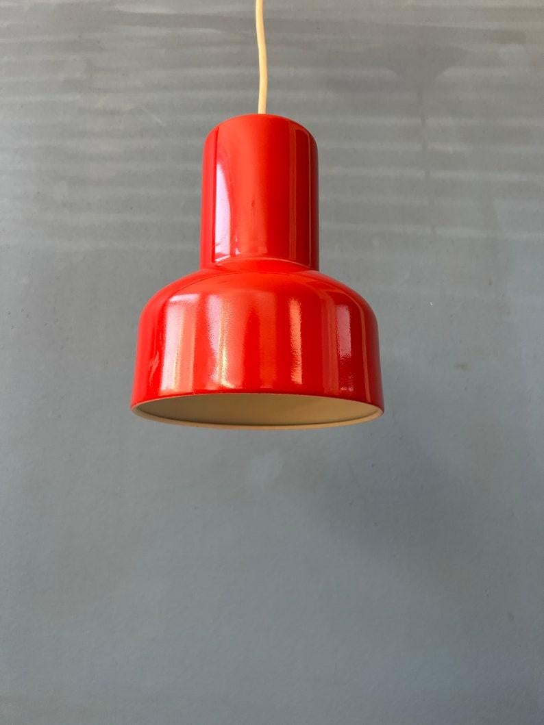 Retro Red Metal Space Age Pendant Light, 1970s For Sale 4