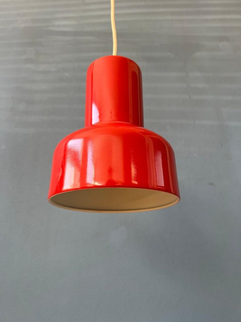 Retro Red Metal Space Age Pendant Light, 1970s For Sale 5
