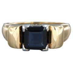 Retro Ring set with Sapphire 18k bicolor gold