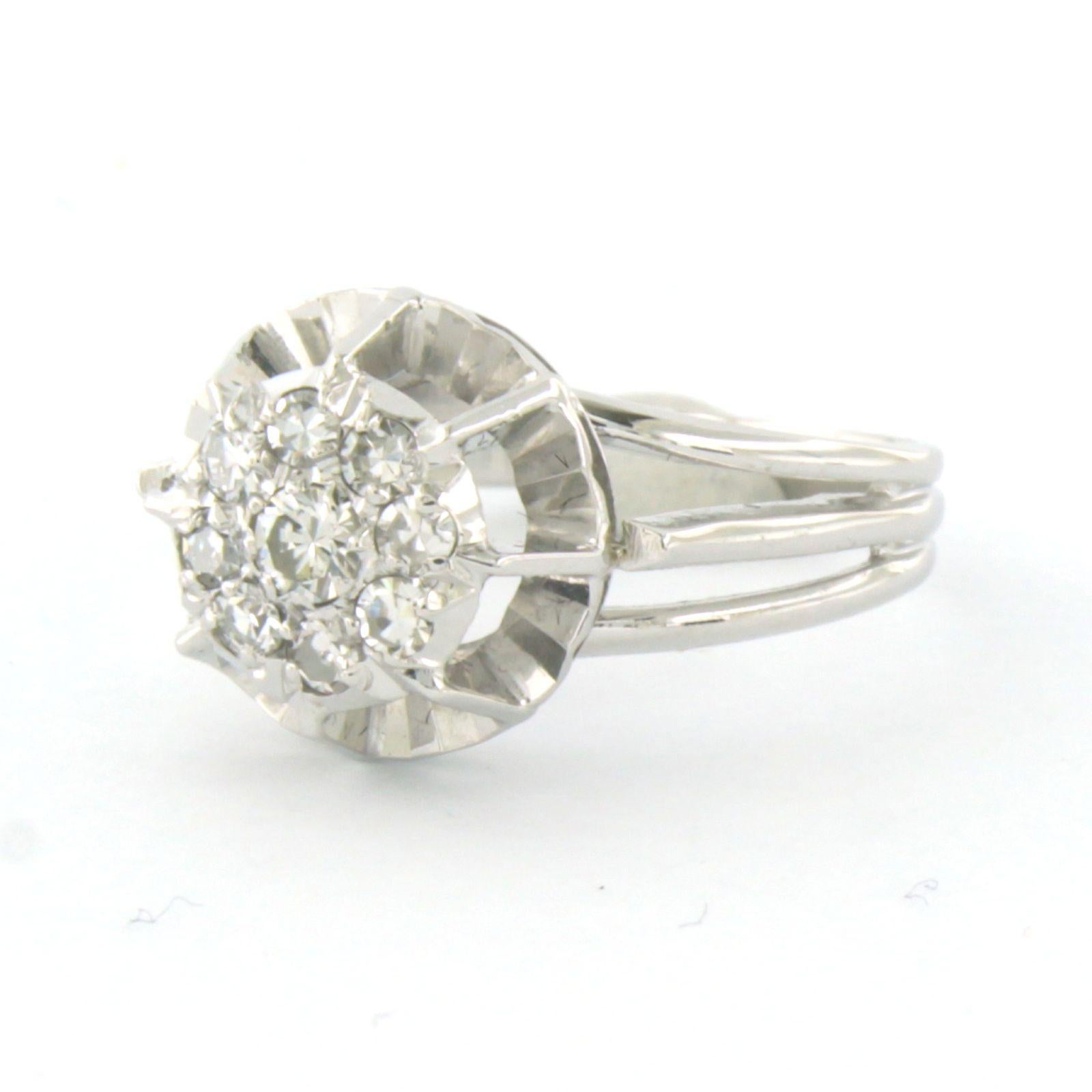 RETRO Ring mit Diamanten im Brillant- und Einzelschliff bis zu 0,38ct aus 18k Gold im Zustand „Hervorragend“ im Angebot in The Hague, ZH