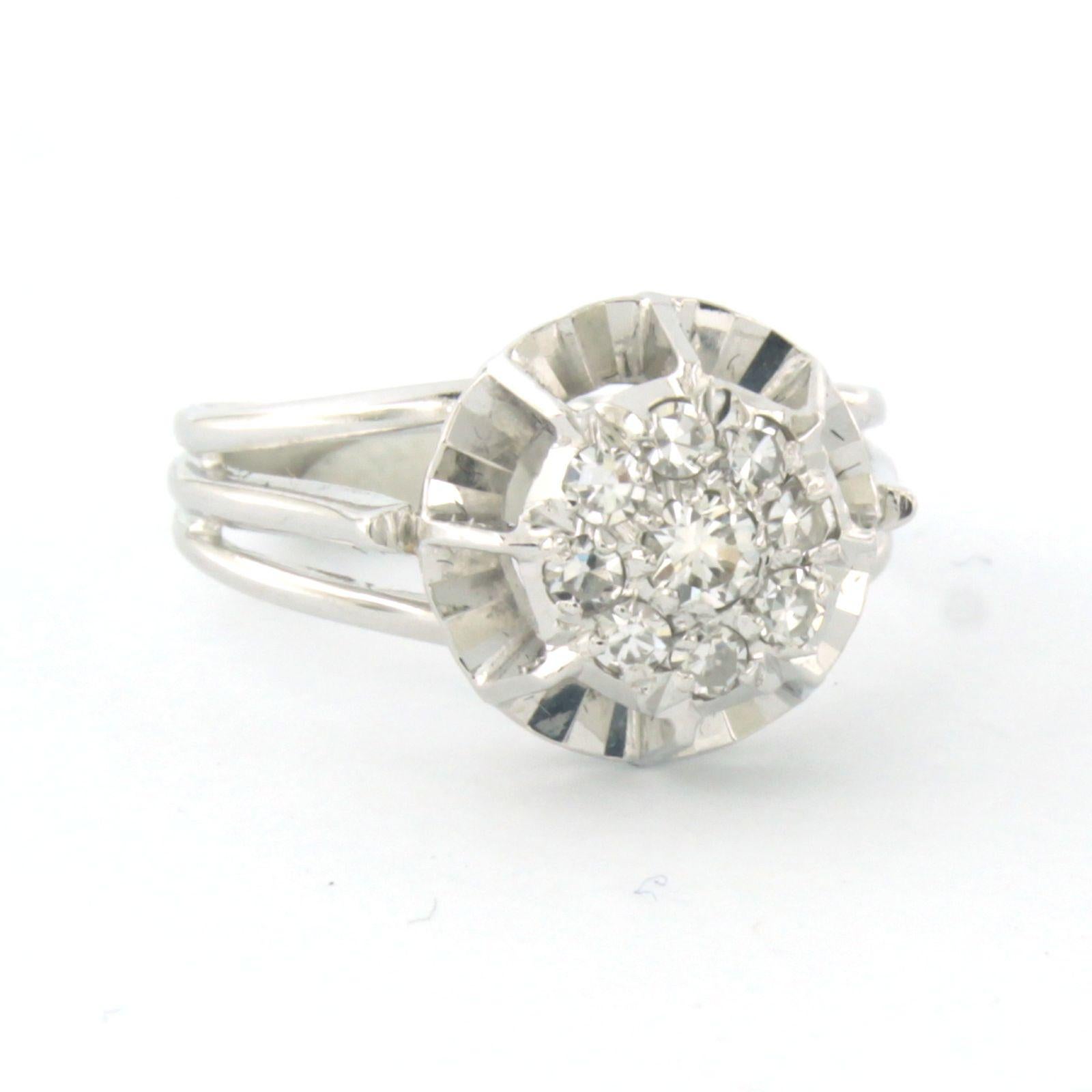 RETRO Ring mit Diamanten im Brillant- und Einzelschliff bis zu 0,38ct aus 18k Gold Damen im Angebot